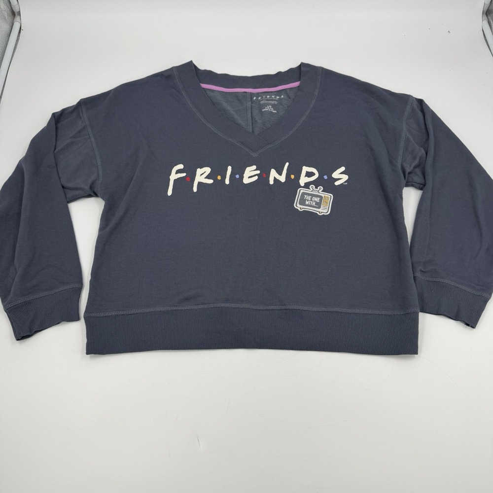 Friends TV Show The One With‎ The... Graphic V Neck Sweatshirt Women's L